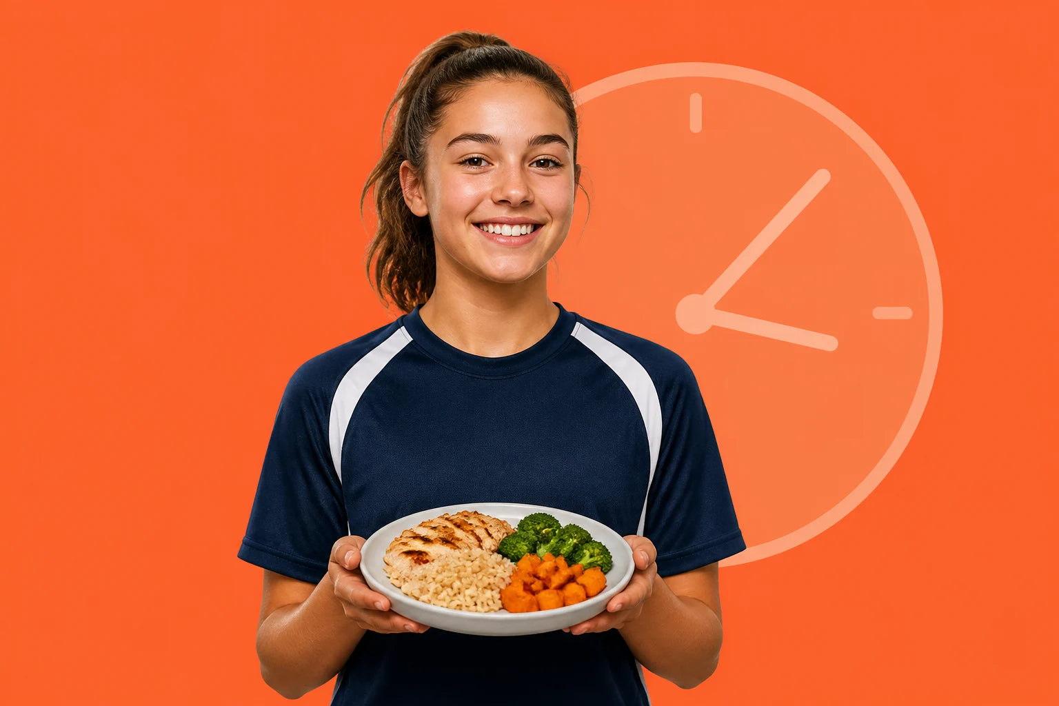 Editorial collage about fueling young athletes around practice.